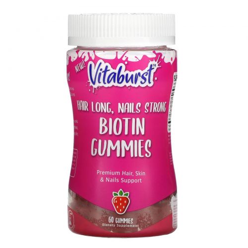 Vitaburst, Biotin Gummies, Strawberry Flavor, 60 Gummies