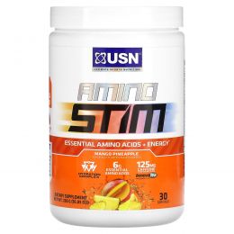 USN, Amino Stim, незаменимые аминокислоты и энергия, манго и ананас, 285 г (10,05 унции)