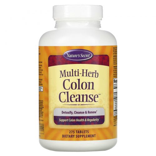 Nature's Secret, Multi-Fiber Colon Cleanse (Многоволоконный препарат для очищения толстой кишки), 275 таблеток