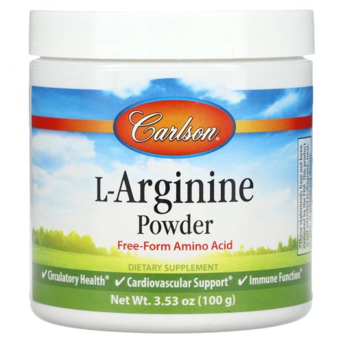 Carlson, L-аргинин в порошке, 100 г (3,53 унции)