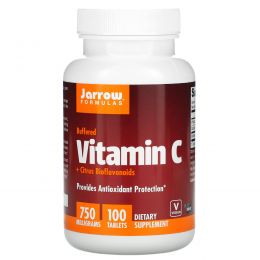 Jarrow Formulas, Буферизованный витамин C + биофлавоноиды цитрусовых, 750 мг, 100  таблеток