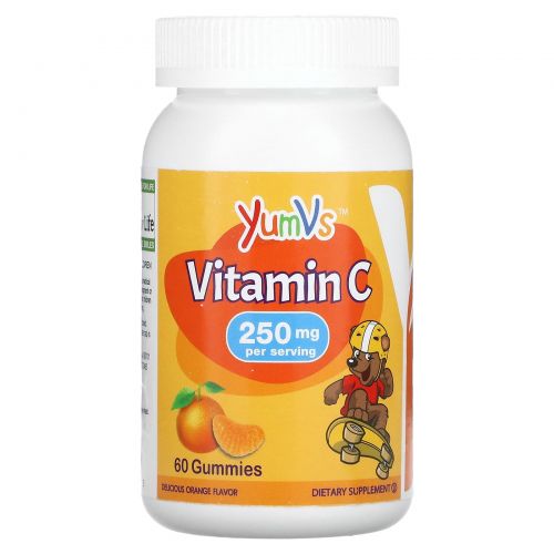 Yum-Vs, Kids, Vitamin C, Delicious Orange, 250 mg, 60 Gummies
