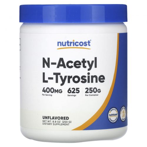 Nutricost, N-ацетил L-тирозин, без добавок, 250 г (8,8 унции)