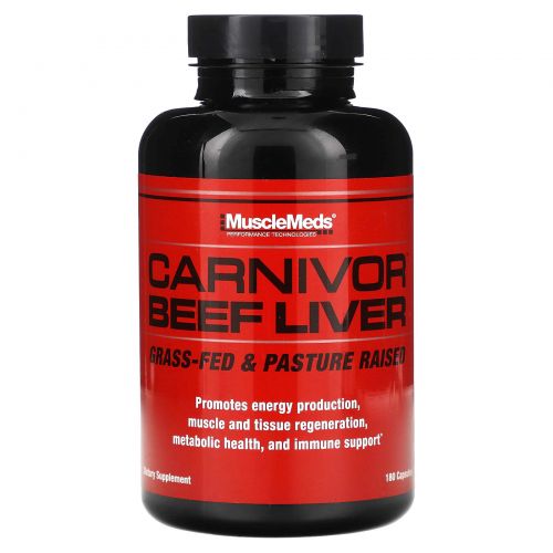 MuscleMeds, Carnivor, говяжья печень, 180 капсул