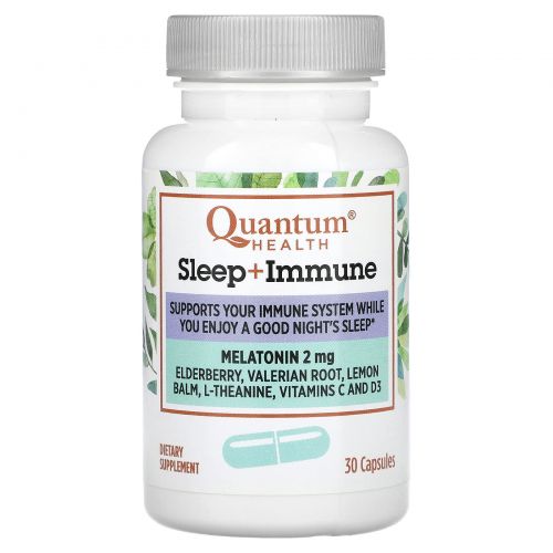 Quantum Health, Мелатонин, для сна и иммунитета, 30 капсул