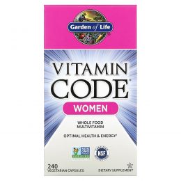 Garden of Life, Vitamin Code, женский, комплекс мультивитаминов из необработанных цельных продуктов, 240 вегетарианских капсул