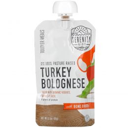 Serenity Kids, Turkey Bolognese with Bone Broth, Toddler Meals, 3.5 oz (99 g)