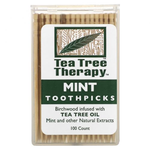 Tea Tree Therapy, Зубочистки с маслом чайного дерева, около 100 штук