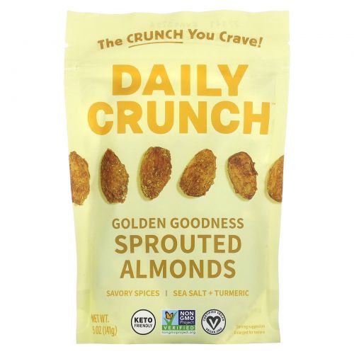 Daily Crunch, Проросший миндаль, Golden Goodness, 141 г (5 унций)