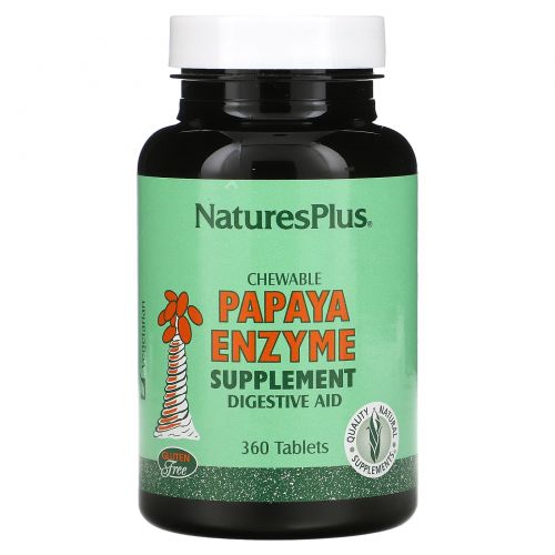 Nature's Plus, Жевательная добавка с ферментами папайи, 360 таблеток