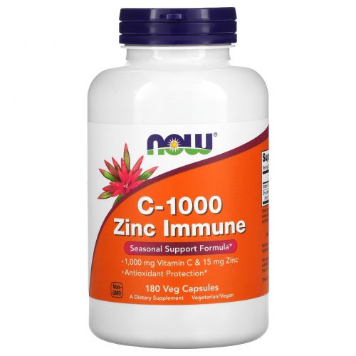 Now Foods, C-1000 Zinc Immune , 180 Veg Capsules