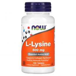 Now Foods, L-Lysine, 500 mg, 100 Tablets