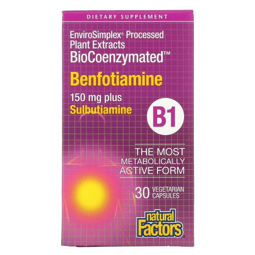 Natural Factors, BioCoenzymated, Benfotiamine, 150 mg, 30 Vegetarian Capsules