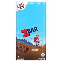 Clif Bar, Clif Kid, Organic Z Bar, Chocolate Brownie, 18 Bars, 1.27 oz (36 g) Each