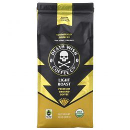 Death Wish Coffee, Молотый кофе премиального качества, легкой обжарки, 283 г (10 унций)