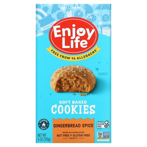 Enjoy Life Foods, Бисквитное печенье с ароматом имбирных пряников, 6 унций (170 г)