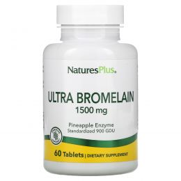 Nature's Plus, Bromelain Supplement 1500 (бромелайновая добавка), максимальная эффективность, 60 таблеток