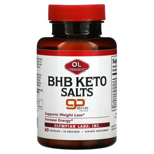 Olympian Labs, BHB Keto Salts, Supports Weight Loss, 60 Capsules