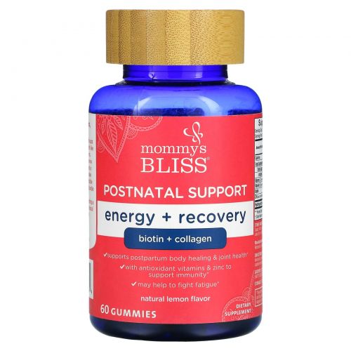 Mommy's Bliss, Postnatal Support, Energy + Recovery, Natural Lemon, 60 Gummies