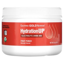 California Gold Nutrition, HydrationUP, порошок для приготовления электролитического напитка, фруктовый пунш, 227 г (8 унций)
