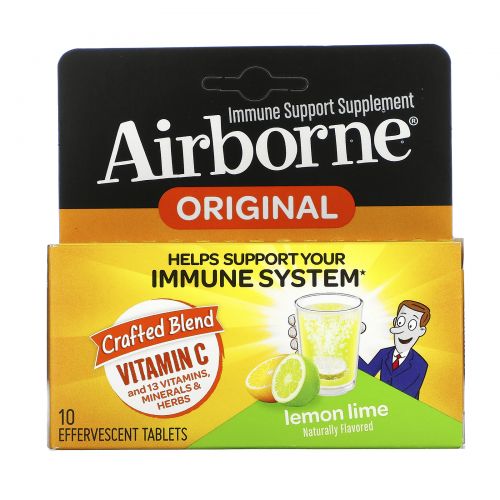 AirBorne, Шипучие таблетки, Лимон и лайм, 10 таблеток