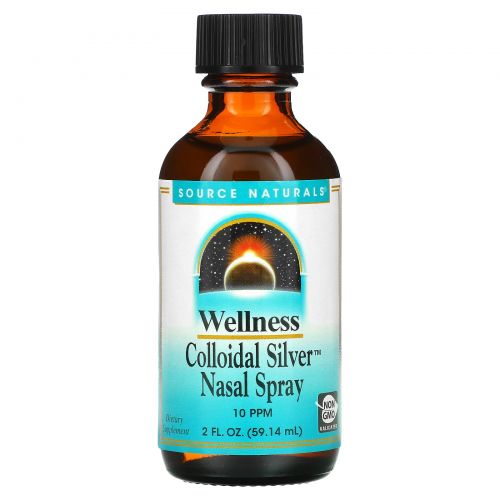 Source Naturals, Wellness, Colloidal Silver Nasal Spray, 10 PPM, 2 fl oz (59.14 ml)