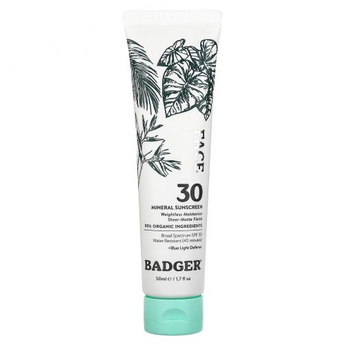 Badger Company, солнцезащитное средство для лица, SPF 30, 50 мл (1,7 жидк. унции)