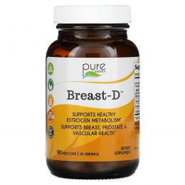 Pure Essence, Breast-D, поддерживает здоровье груди, простаты и сосудов, 90 вегетарианских капсул