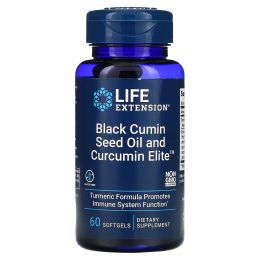Life Extension, Black Cumin Seed Oil and Curcumin Elite Turmeric Extract, 60 Softgels