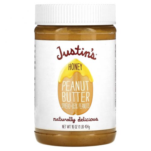 Justin's Nut Butter, Арахисовое масло с медом, 16 унций (454 г)