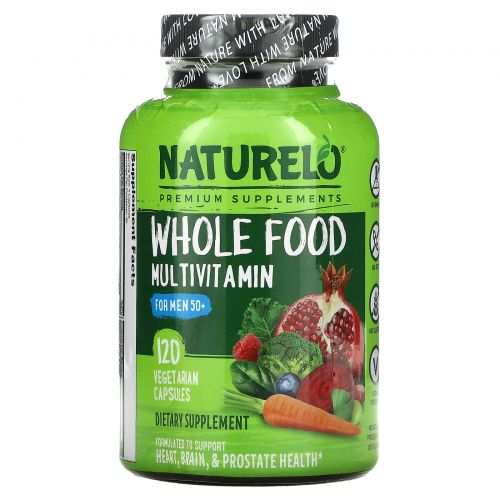 NATURELO, Whole Food Multivitamin for Men 50+,  120 Vegetarian Capsules