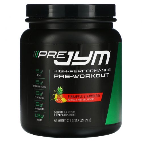 JYM Supplement Science, Pre JYM, High Performance Pre-Workout, Pineapple Strawberry, 1.7 lbs (780 g)