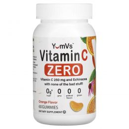 Yum-Vs, Ноль витамина C, апельсин, 125 мг, 60 жевательных таблеток