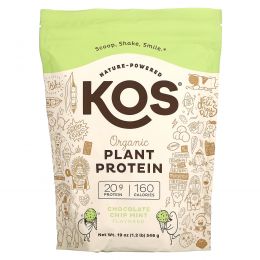 KOS, Органический растительный протеин, шоколадная крошка и мята, 546 г (1,2 фунта)