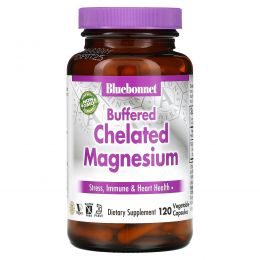 Bluebonnet Nutrition, Буферизованный хелатный магний, 120 вегетарианских капсул