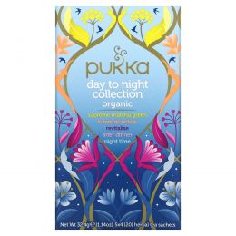Pukka Herbs, Коллекция органических чаев «Day to Night», 20 пакетиков с травяным чаем, 32,4 г