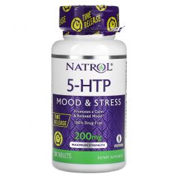 Natrol, 5-HTP TR, Time Release, 200 мг, 30 таблеток
