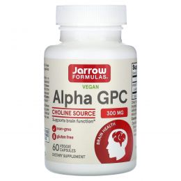 Jarrow Formulas, Альфа GPC  300, 300 мг, 60 капсул, Вегетарианская пищевая добавка, БАД