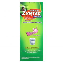 Zyrtec, Children's Allergy, Relief Syrup, для детей от 2 лет, жевательная резинка, 5 мг, 118 мл (4 жидк. Унции)