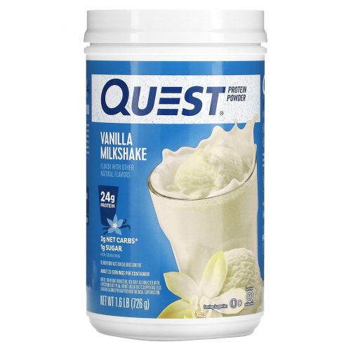 Quest Nutrition, Protein Powder, Vanilla Milkshake, 1.6 lb (726 g)