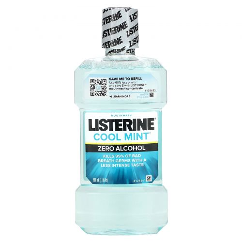 Listerine, Ополаскиватель для полости рта, с прохладной мятой, 1,05 пункта (500 мл)