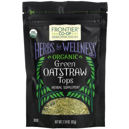 Frontier Natural Products, Organic Green Oatstraw Tops, 2.19 oz (62 g)