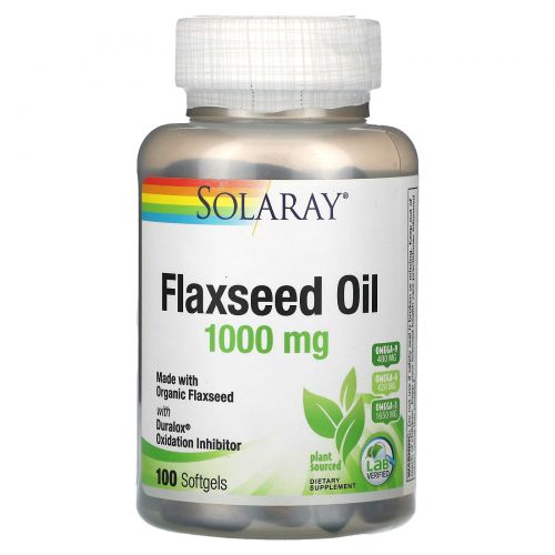 Solaray, Льняное масло, 333 мг, 100 капсул
