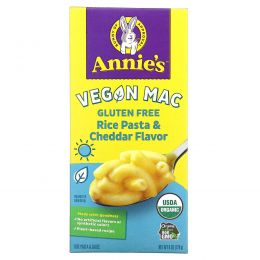 Annie's Homegrown, Vegan Mac, рисовая паста и чеддер, без глютена, 170 г (6 унций)