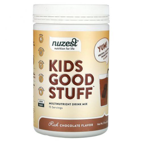 Nuzest, Kids Good Stuff, мультинутриентная смесь для приготовления напитка, с насыщенным шоколадным вкусом, 225 г (7,9 унции)