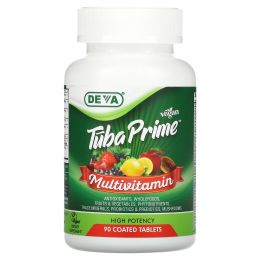 Deva, Vegan Tuba Prime Multivitamin, High Potency, 90 Coated Tablets