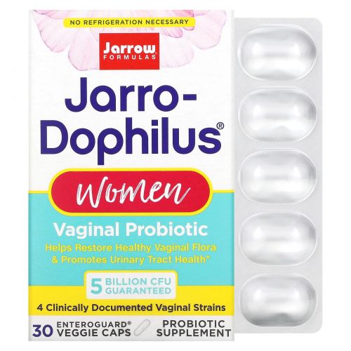 Jarrow Formulas, Пробиотики Jarro-Dophilus, для женщин, 30 капсул с растительной кишечнорастворимой оболочкой