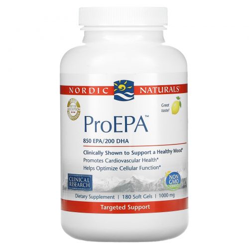 Nordic Naturals, ProEPA, Lemon Flavor, 1000 mg, 180 Softgels