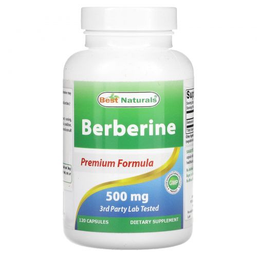 Best Naturals, Берберин, 500 мг, 120 капсул