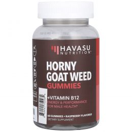 Havasu Nutrition, жевательные таблетки с горянкой, со вкусом малины, 60 жевательных таблеток